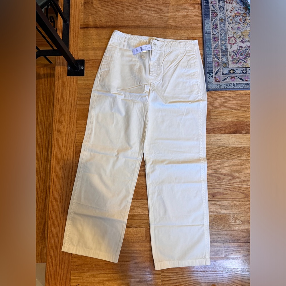 Wide leg cream J. Crew trousers